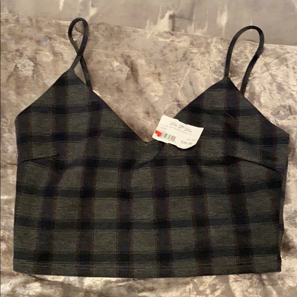 NWT! 2 piece plaid crop top & skirt set - Picture 3 of 5